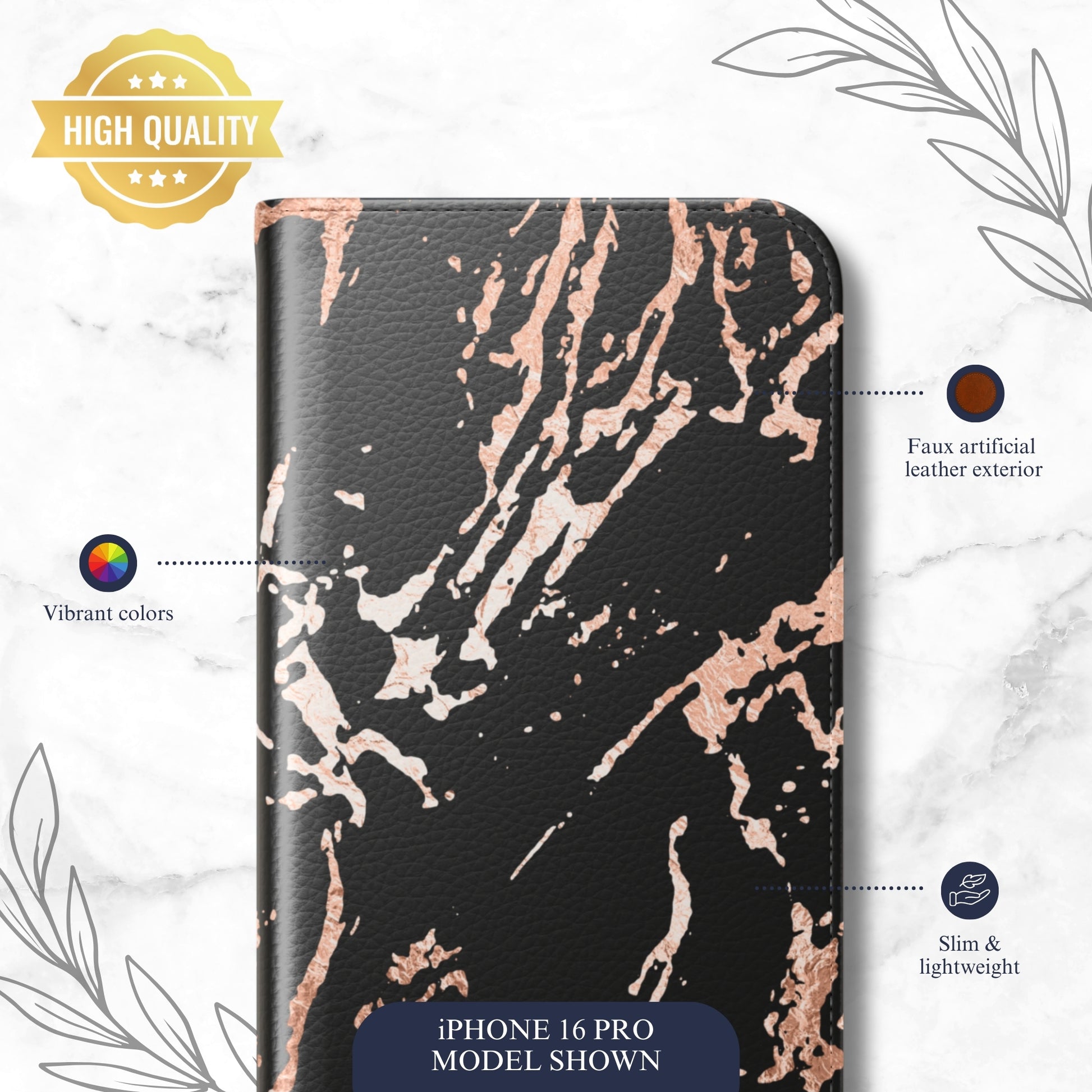 Molten Luxe - iPhone Flip Case Wallet, Leather Folio Case Phone Case-aesthetic phone case-shockproof phone case-cute phone case-designer phone case-elegant phone case-luxury phone case-phone accessories-fashion accessory