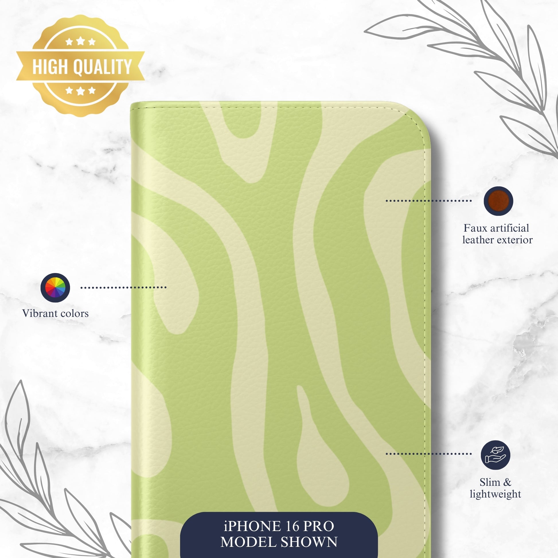 Fresh Feeling - iPhone Flip Case Wallet, Leather Folio Case Phone Case-aesthetic phone case-shockproof phone case-cute phone case-designer phone case-elegant phone case-luxury phone case-phone accessories-fashion accessory