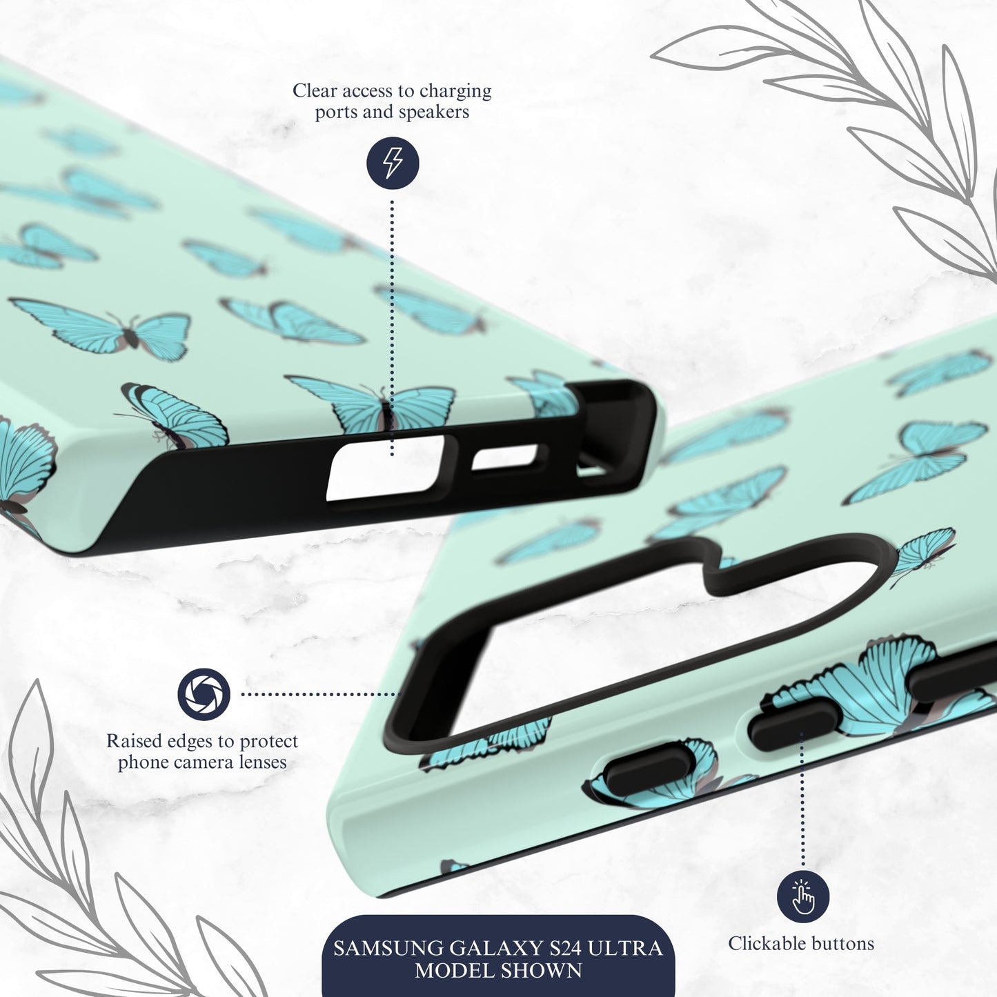 Flutter - Samsung Galaxy Case Phone Case-aesthetic phone case-shockproof phone case-cute phone case-designer phone case-elegant phone case-luxury phone case-phone accessories-fashion accessory