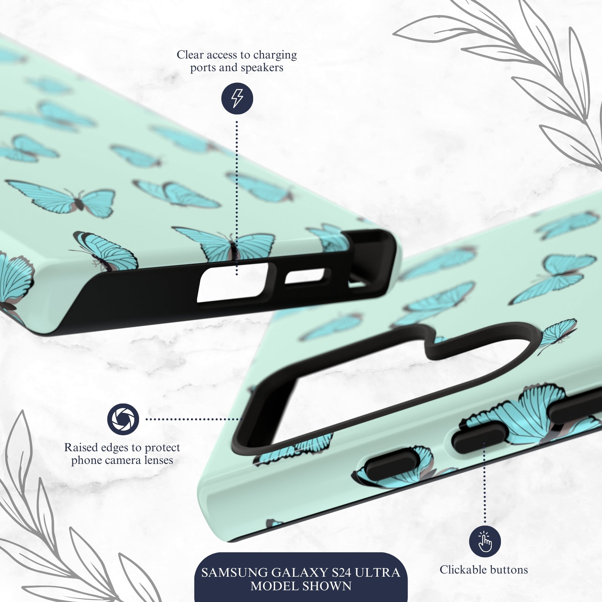 Flutter - Samsung Galaxy Case Phone Case-aesthetic phone case-shockproof phone case-cute phone case-designer phone case-elegant phone case-luxury phone case-phone accessories-fashion accessory