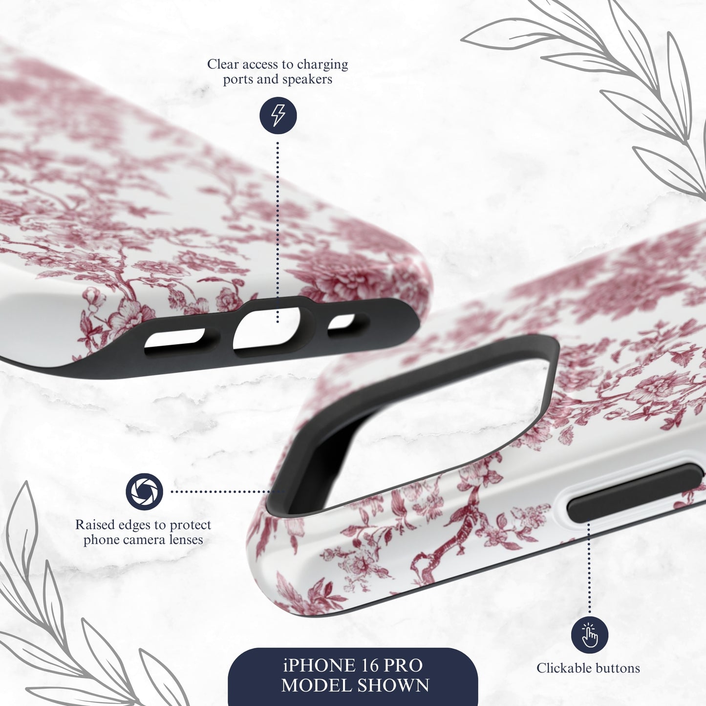 Scarlet Toile - Magsafe iPhone Case Phone Case-aesthetic phone case-shockproof phone case-cute phone case-designer phone case-elegant phone case-luxury phone case-phone accessories-fashion accessory