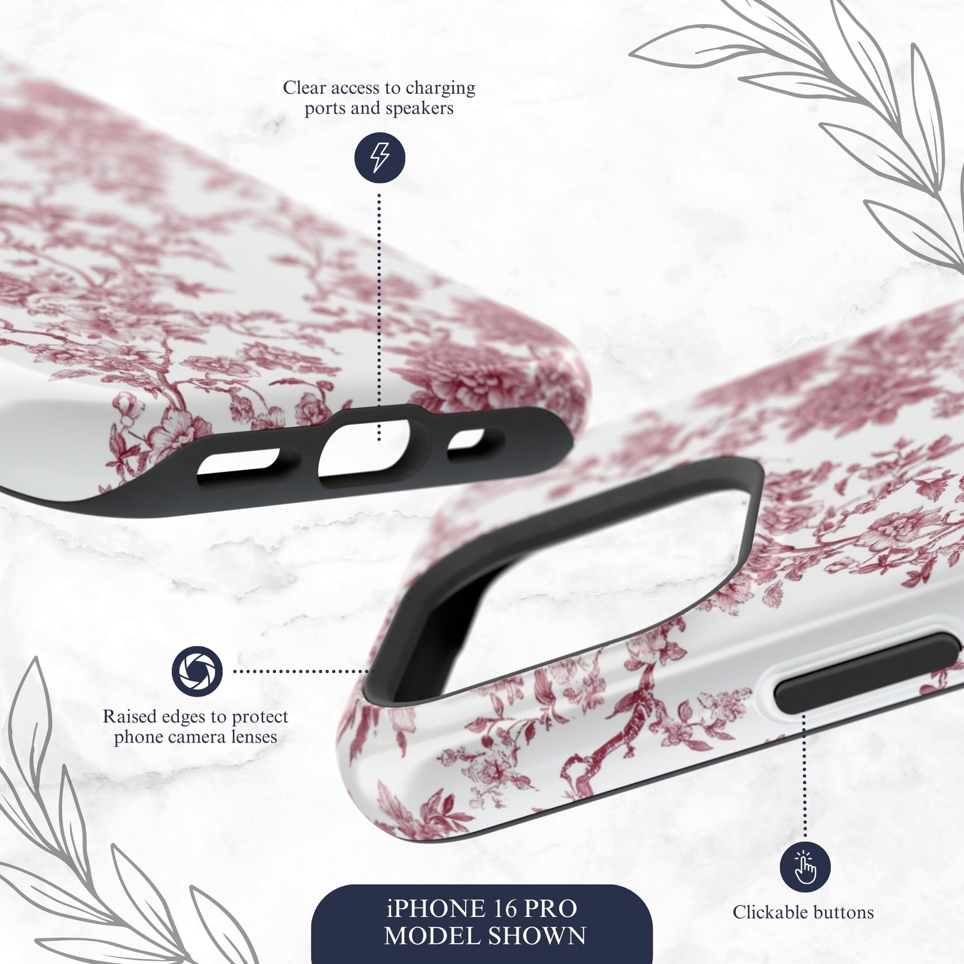 Scarlet Toile - Magsafe iPhone Case Phone Case-aesthetic phone case-shockproof phone case-cute phone case-designer phone case-elegant phone case-luxury phone case-phone accessories-fashion accessory