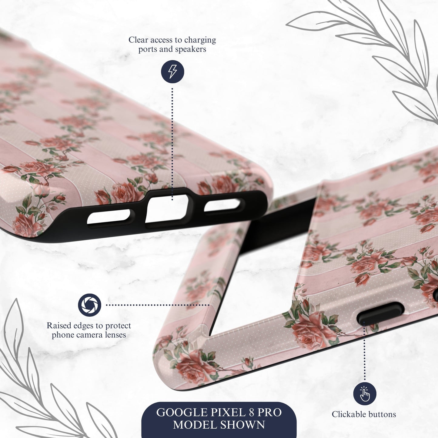 Rose Parlor - Google Pixel Case Phone Case-aesthetic phone case-shockproof phone case-cute phone case-designer phone case-elegant phone case-luxury phone case-phone accessories-fashion accessory