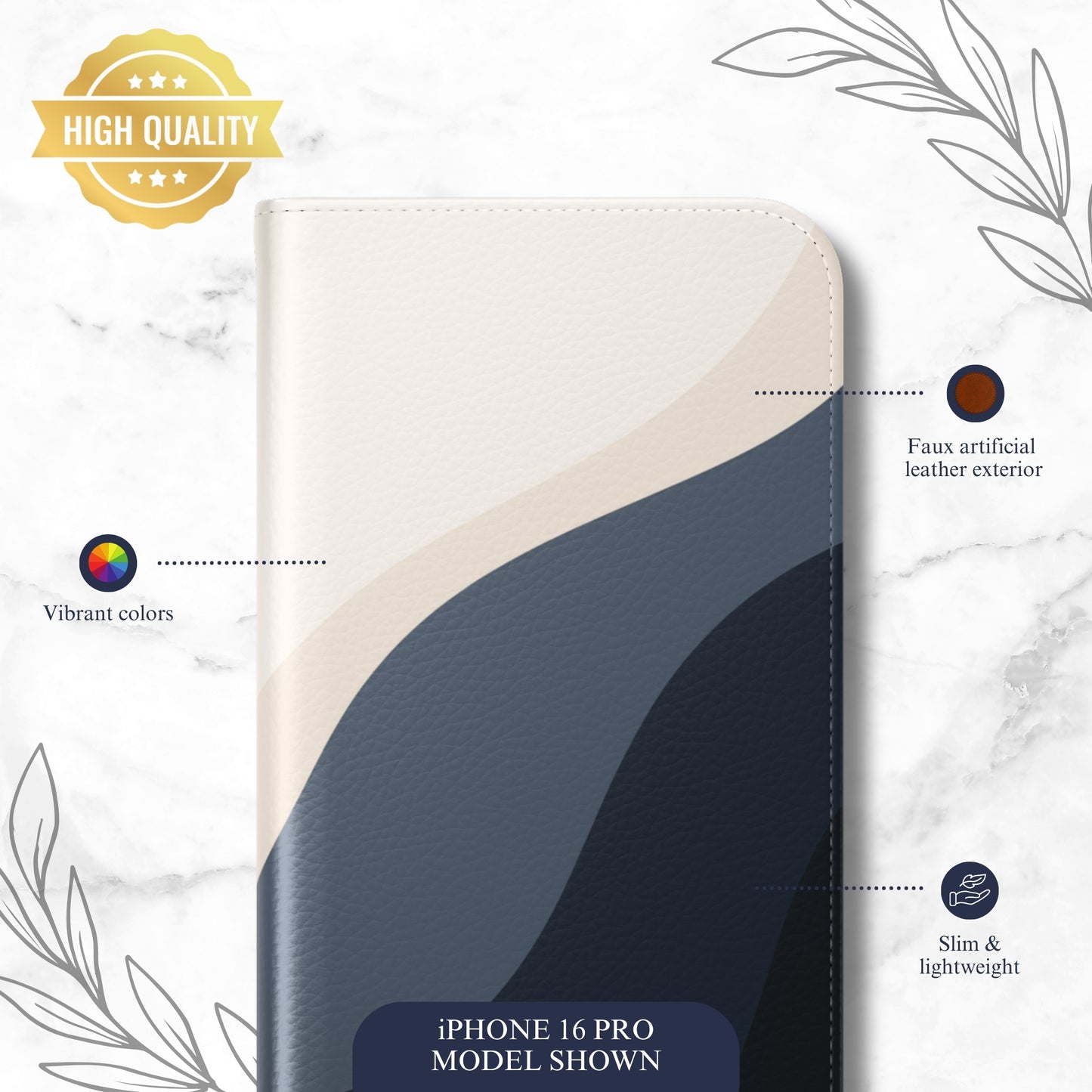 Distant Echo - iPhone Flip Case Wallet, Leather Folio Case Phone Case-aesthetic phone case-shockproof phone case-cute phone case-designer phone case-elegant phone case-luxury phone case-phone accessories-fashion accessory