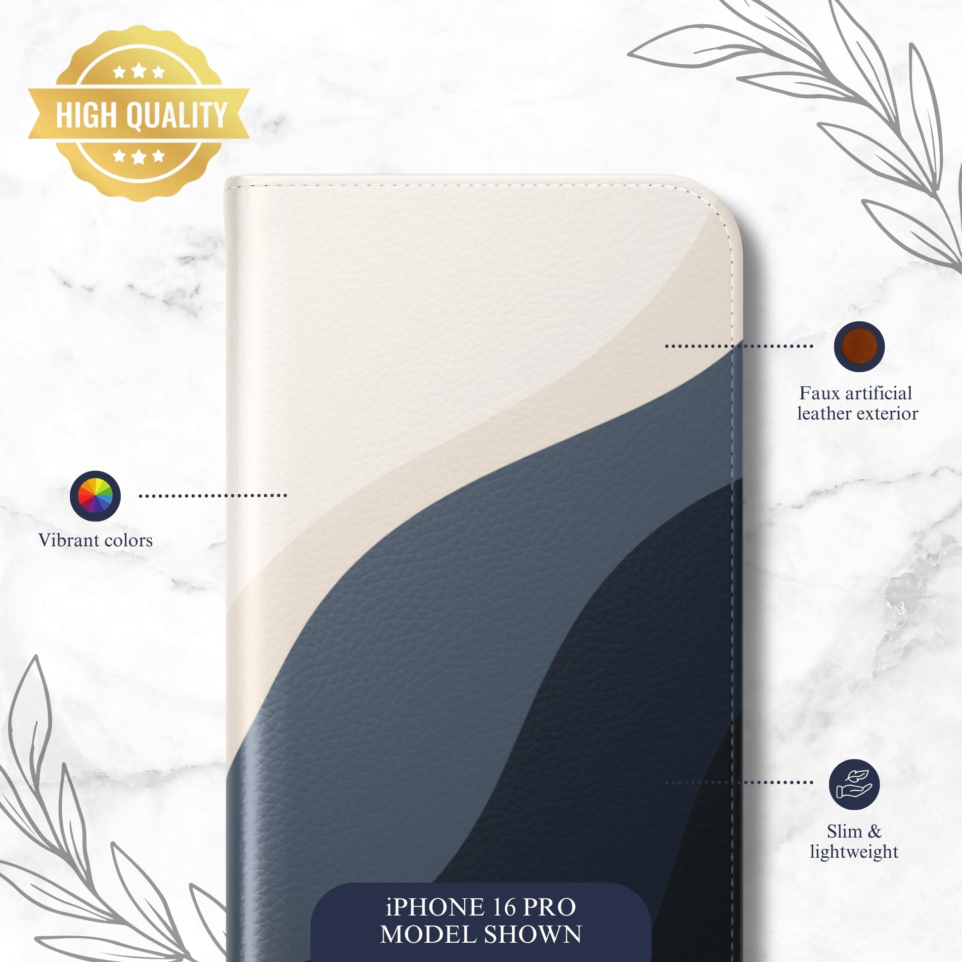 Distant Echo - iPhone Flip Case Wallet, Leather Folio Case Phone Case-aesthetic phone case-shockproof phone case-cute phone case-designer phone case-elegant phone case-luxury phone case-phone accessories-fashion accessory