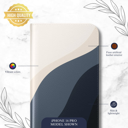Distant Echo - iPhone Flip Case Wallet, Leather Folio Case Phone Case-aesthetic phone case-shockproof phone case-cute phone case-designer phone case-elegant phone case-luxury phone case-phone accessories-fashion accessory