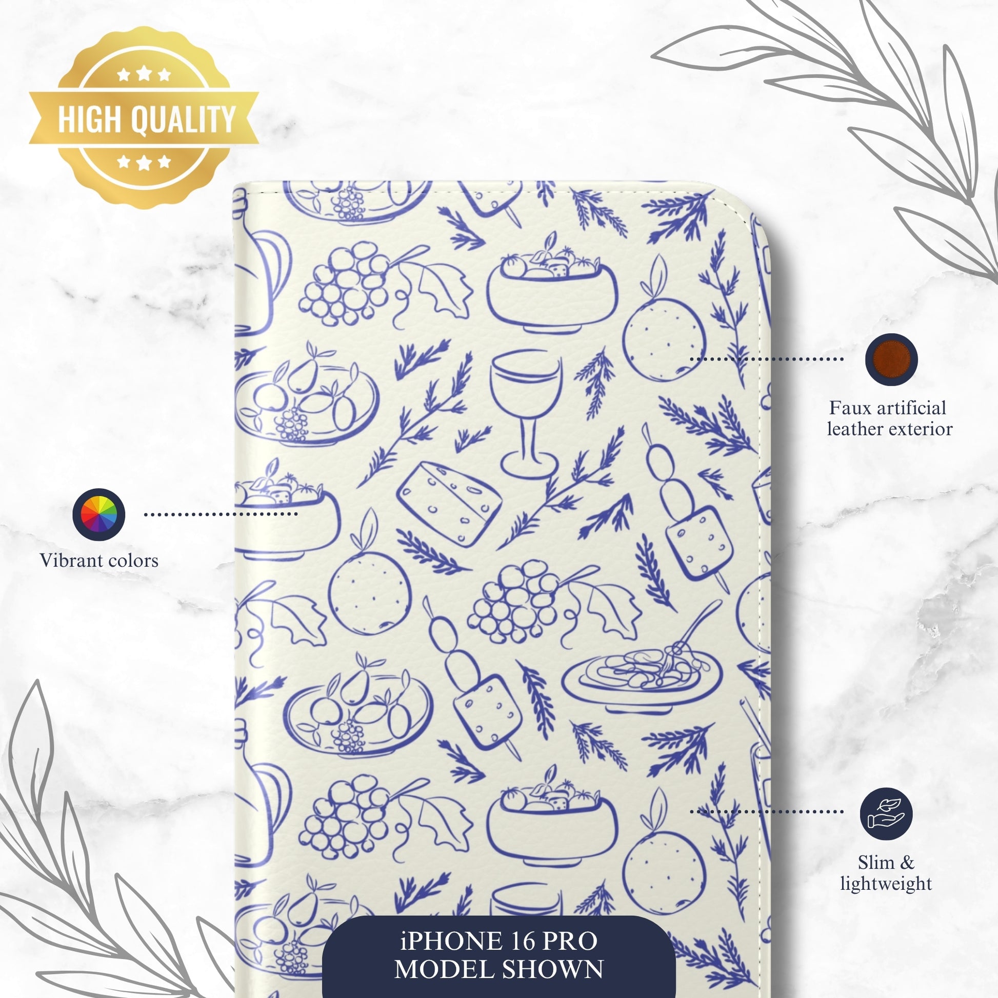Foodie - iPhone Flip Case Wallet, Leather Folio Case Phone Case-aesthetic phone case-shockproof phone case-cute phone case-designer phone case-elegant phone case-luxury phone case-phone accessories-fashion accessory