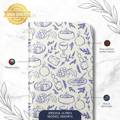 Foodie - iPhone Flip Case Wallet, Leather Folio Case Phone Case-aesthetic phone case-shockproof phone case-cute phone case-designer phone case-elegant phone case-luxury phone case-phone accessories-fashion accessory