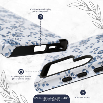 Porcelain Petals - Samsung Galaxy Case Phone Case-aesthetic phone case-shockproof phone case-cute phone case-designer phone case-elegant phone case-luxury phone case-phone accessories-fashion accessory