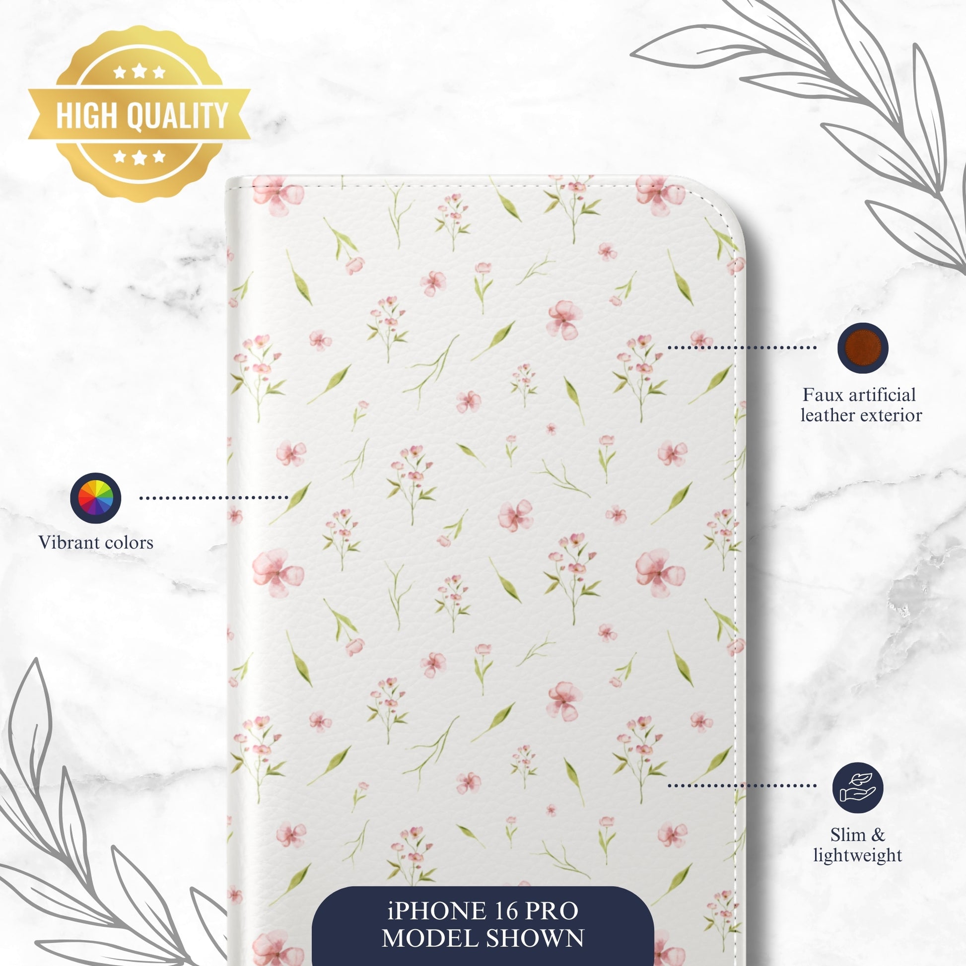 Gentle Wish - iPhone Flip Case Wallet, Leather Folio Case Phone Case-aesthetic phone case-shockproof phone case-cute phone case-designer phone case-elegant phone case-luxury phone case-phone accessories-fashion accessory
