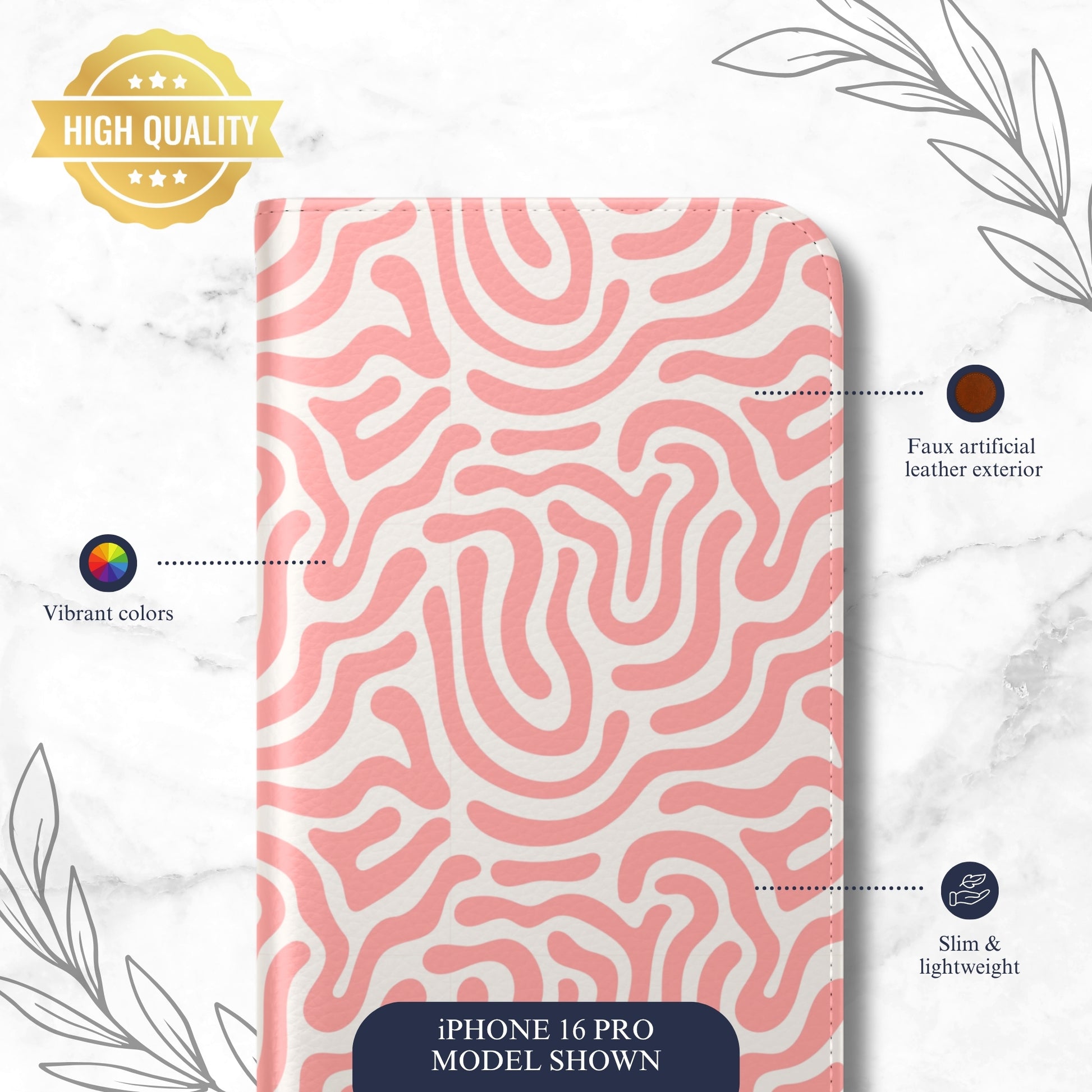 Strawberry Sundae - iPhone Flip Case Wallet, Leather Folio Case Phone Case-aesthetic phone case-shockproof phone case-cute phone case-designer phone case-elegant phone case-luxury phone case-phone accessories-fashion accessory