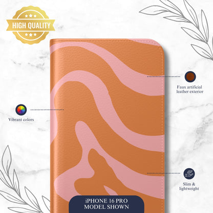 Downtown Groove - iPhone Flip Case Wallet, Leather Folio Case Phone Case-aesthetic phone case-shockproof phone case-cute phone case-designer phone case-elegant phone case-luxury phone case-phone accessories-fashion accessory