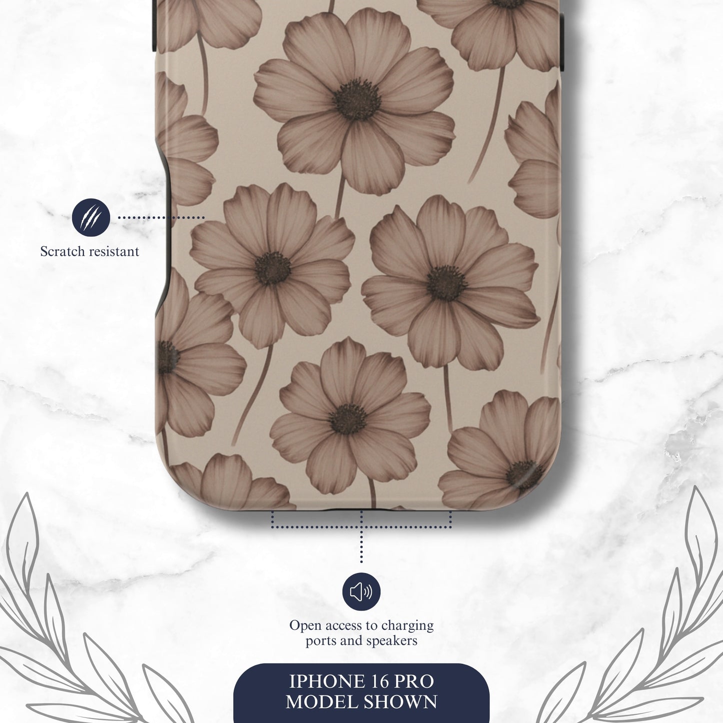 Sepia Bloom - Magsafe iPhone Case Phone Case-aesthetic phone case-shockproof phone case-cute phone case-designer phone case-elegant phone case-luxury phone case-phone accessories-fashion accessory
