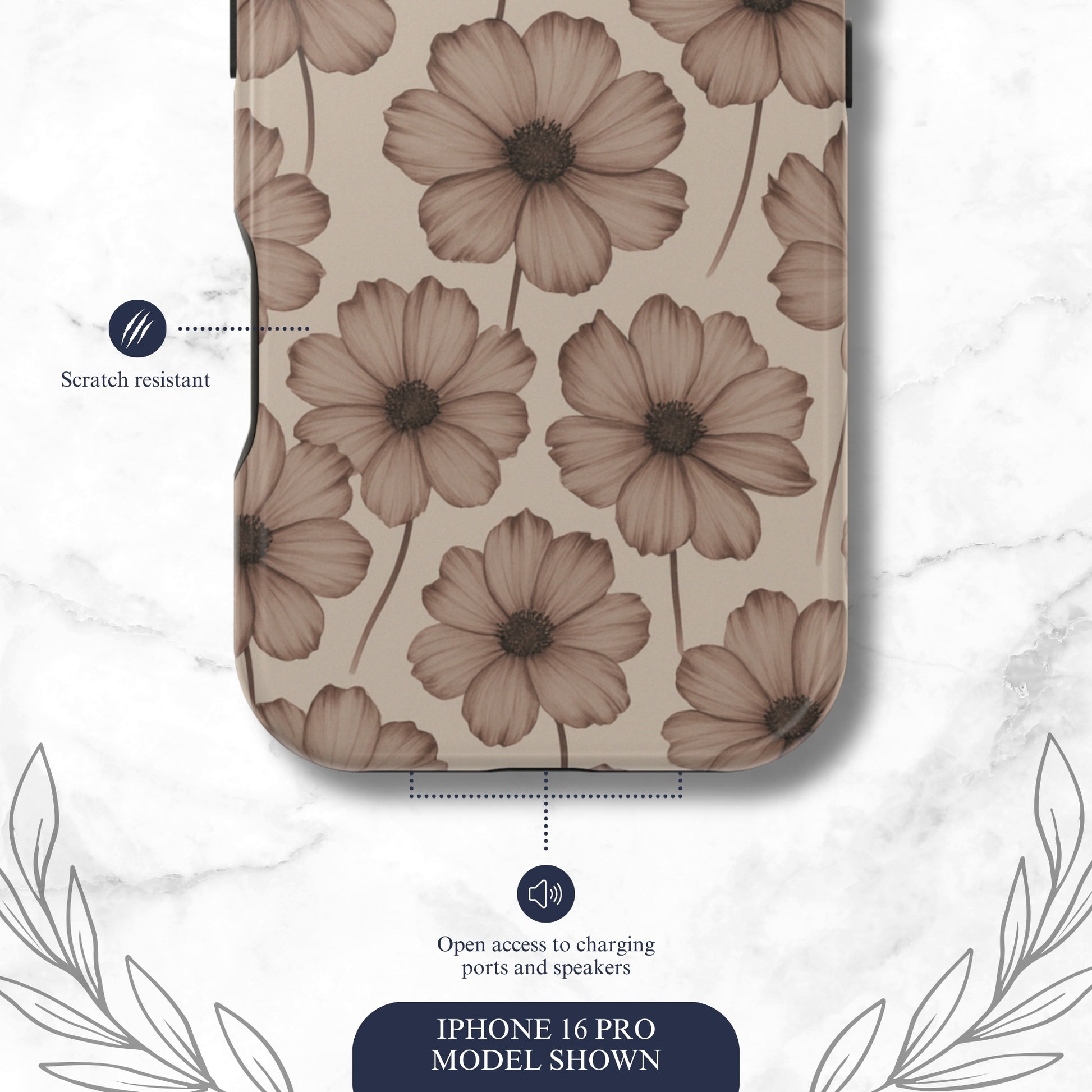Sepia Bloom - Magsafe iPhone Case Phone Case-aesthetic phone case-shockproof phone case-cute phone case-designer phone case-elegant phone case-luxury phone case-phone accessories-fashion accessory