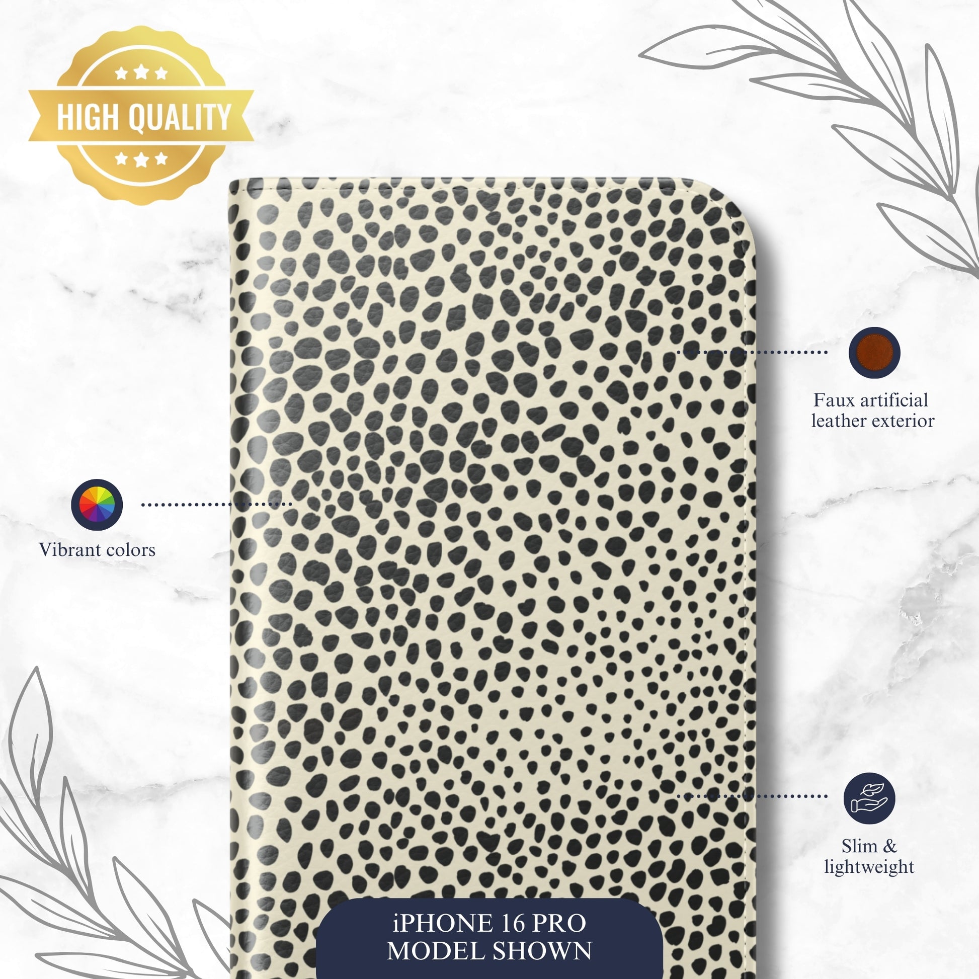 Vanilla Mocha - iPhone Flip Case Wallet, Leather Folio Case Phone Case-aesthetic phone case-shockproof phone case-cute phone case-designer phone case-elegant phone case-luxury phone case-phone accessories-fashion accessory