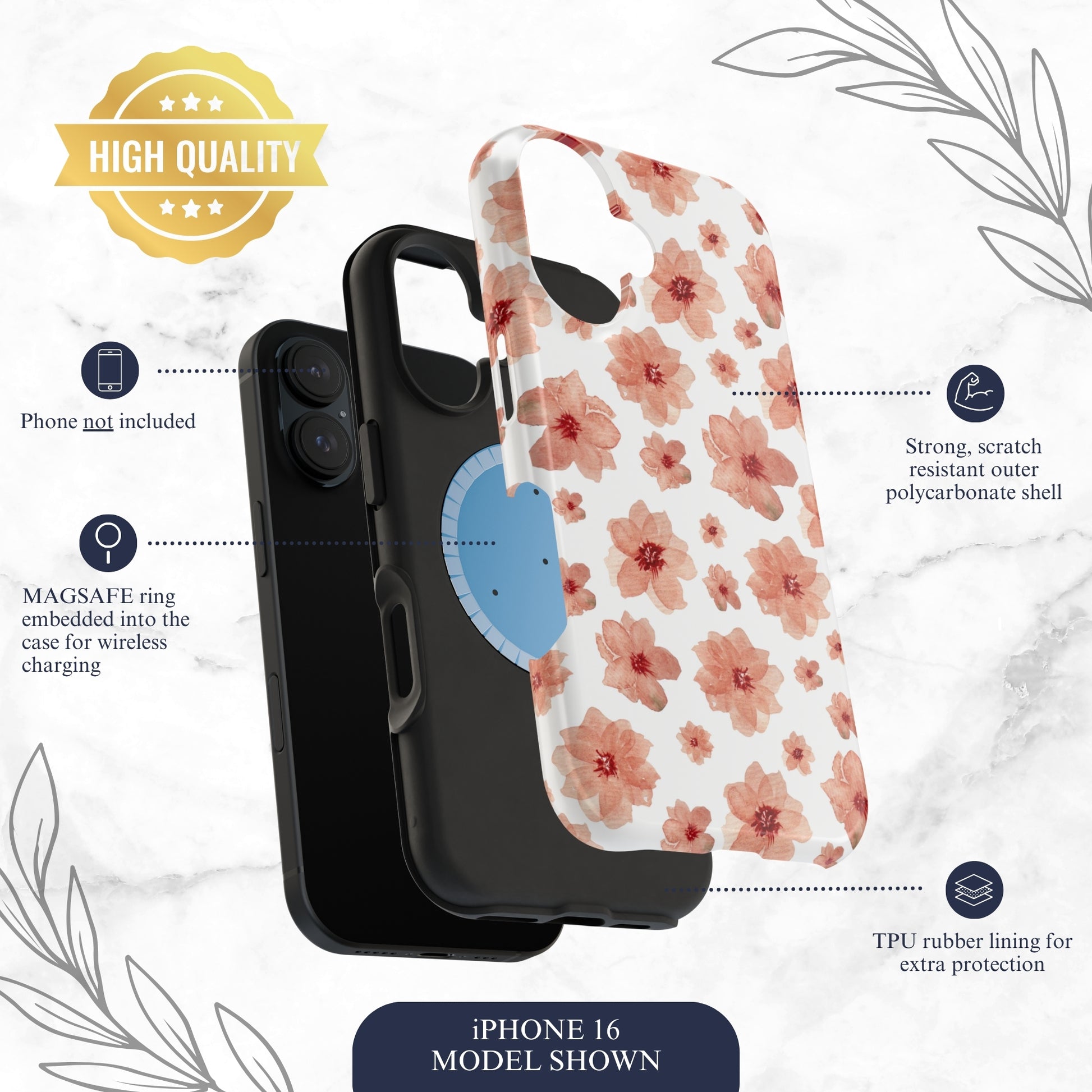 Rosewater - Magsafe iPhone Case Phone Case-aesthetic phone case-shockproof phone case-cute phone case-designer phone case-elegant phone case-luxury phone case-phone accessories-fashion accessory