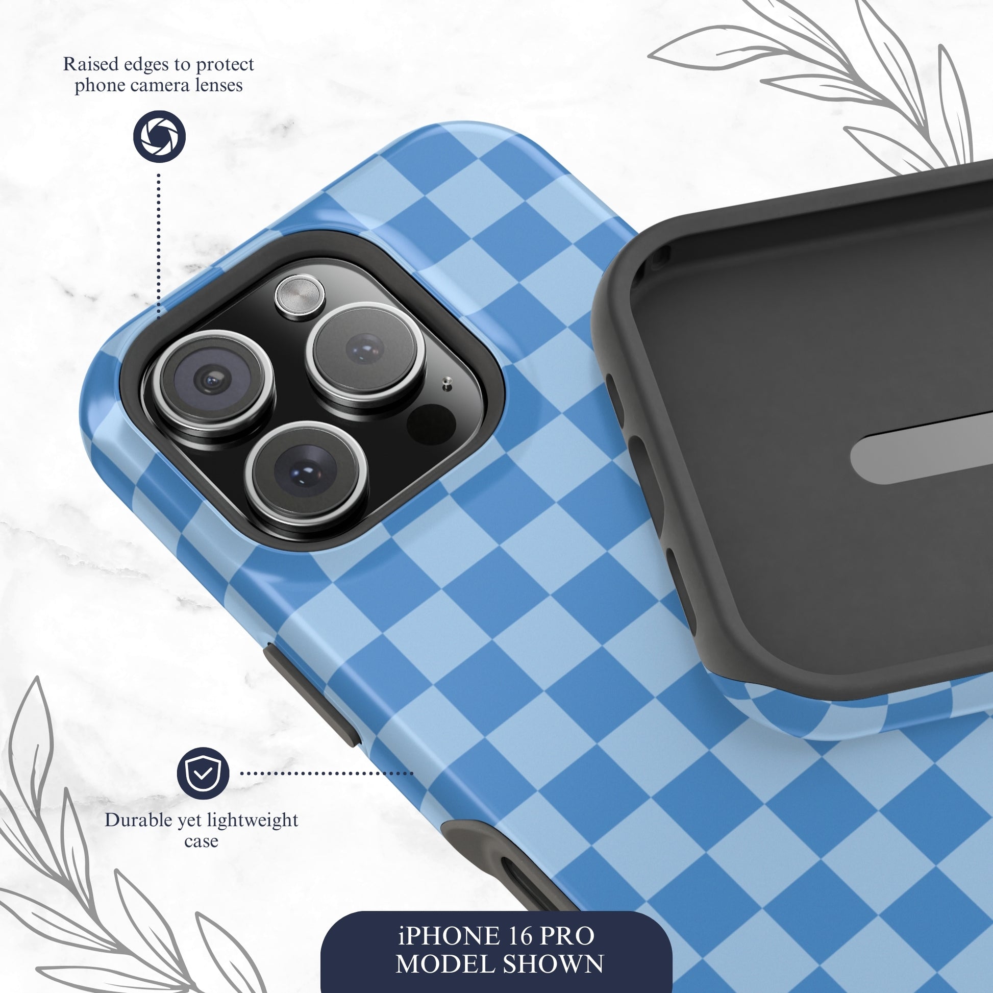 Coastal Check - Magsafe iPhone Case Phone Case-aesthetic phone case-shockproof phone case-cute phone case-designer phone case-elegant phone case-luxury phone case-phone accessories-fashion accessory