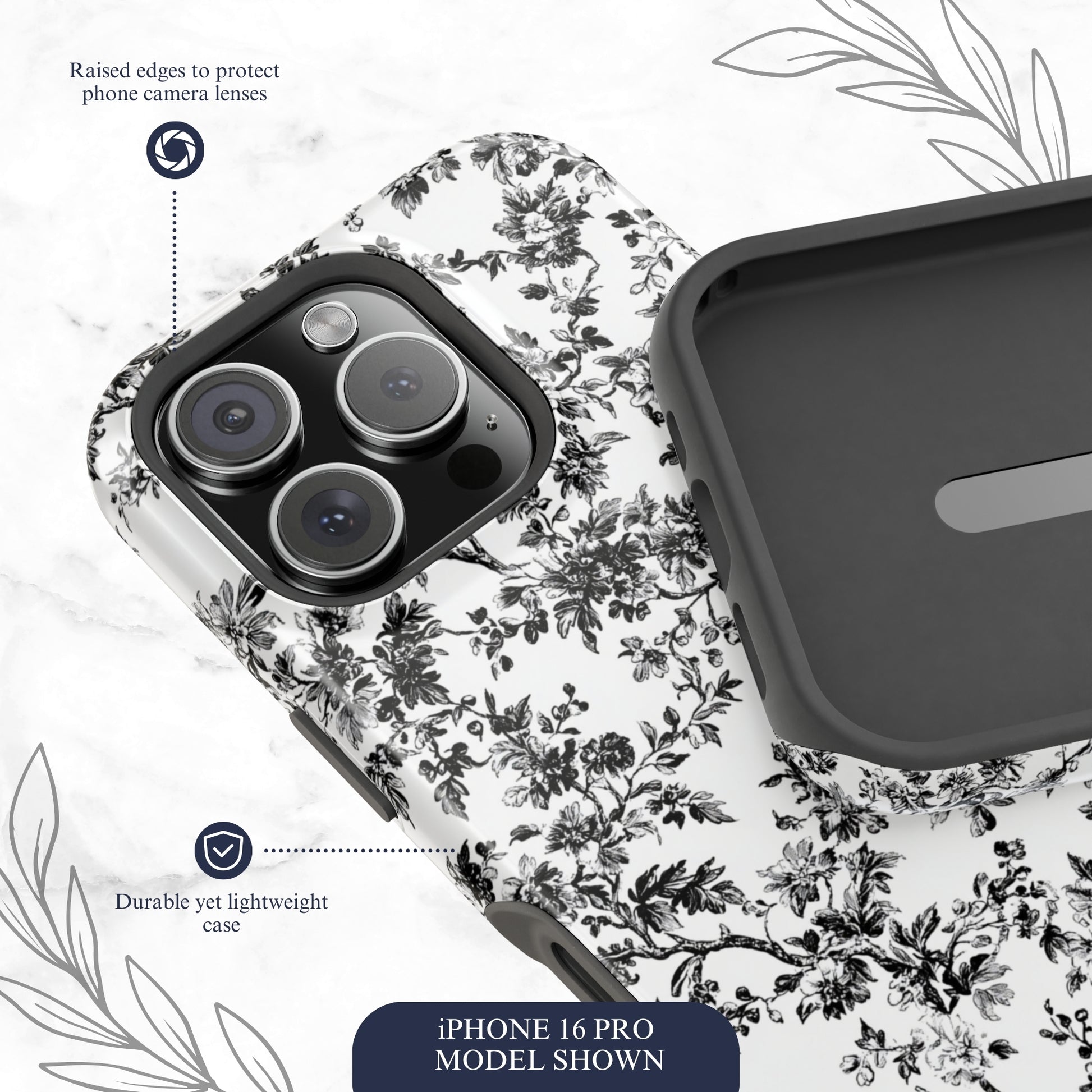 Noir Toile - Magsafe iPhone Case Phone Case-aesthetic phone case-shockproof phone case-cute phone case-designer phone case-elegant phone case-luxury phone case-phone accessories-fashion accessory