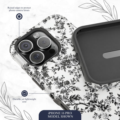 Noir Toile - Magsafe iPhone Case Phone Case-aesthetic phone case-shockproof phone case-cute phone case-designer phone case-elegant phone case-luxury phone case-phone accessories-fashion accessory