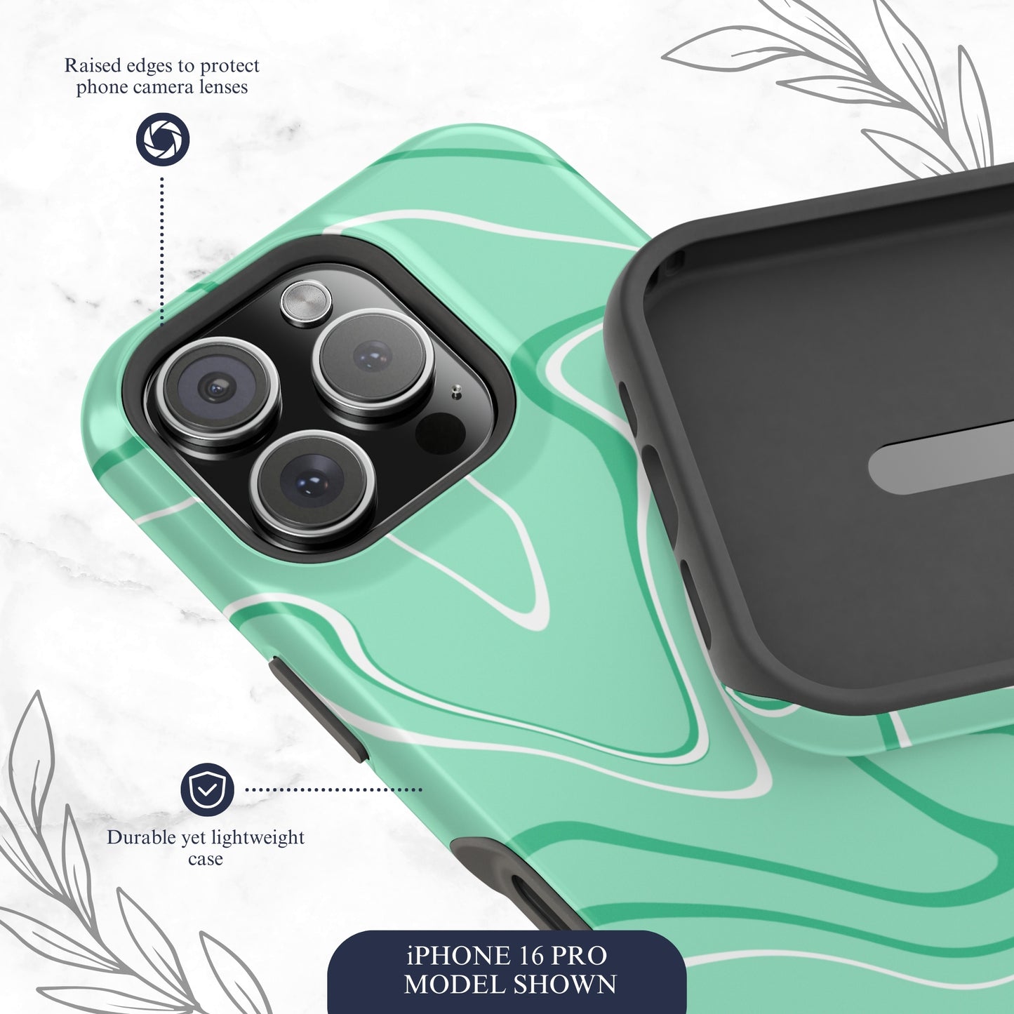Seafoam Swish - Magsafe iPhone Case Phone Case-aesthetic phone case-shockproof phone case-cute phone case-designer phone case-elegant phone case-luxury phone case-phone accessories-fashion accessory
