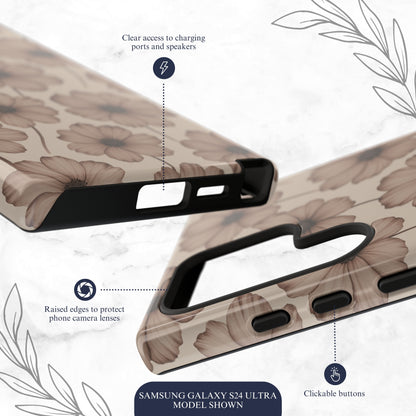 Sepia Bloom - Samsung Galaxy Case Phone Case-aesthetic phone case-shockproof phone case-cute phone case-designer phone case-elegant phone case-luxury phone case-phone accessories-fashion accessory