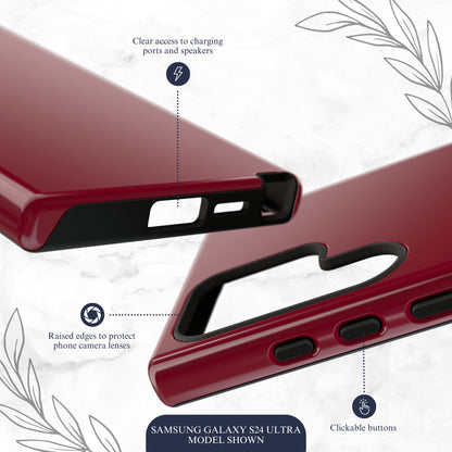 Burgundy - Samsung Galaxy Case Phone Case-aesthetic phone case-shockproof phone case-cute phone case-designer phone case-elegant phone case-luxury phone case-phone accessories-fashion accessory