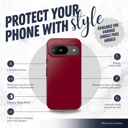 Burgundy - Google Pixel Case Phone Case-aesthetic phone case-shockproof phone case-cute phone case-designer phone case-elegant phone case-luxury phone case-phone accessories-fashion accessory
