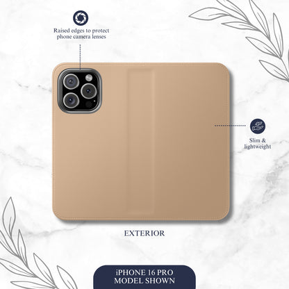 Nude - iPhone Flip Case Wallet, Leather Folio Case