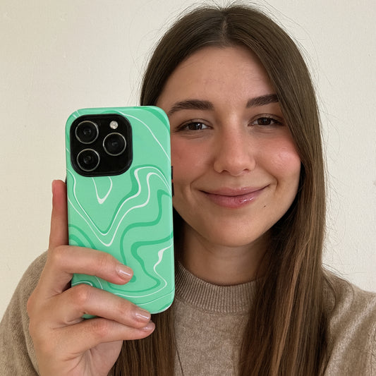 Seafoam Swish - iPhone Flip Case Wallet, Leather Folio Case Phone Case-aesthetic phone case-shockproof phone case-cute phone case-designer phone case-elegant phone case-luxury phone case-phone accessories-fashion accessory