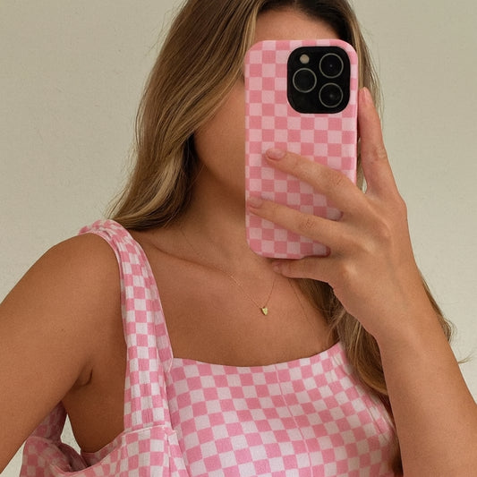 Blush Check - Magsafe iPhone Case Phone Case-aesthetic phone case-shockproof phone case-cute phone case-designer phone case-elegant phone case-luxury phone case-phone accessories-fashion accessory