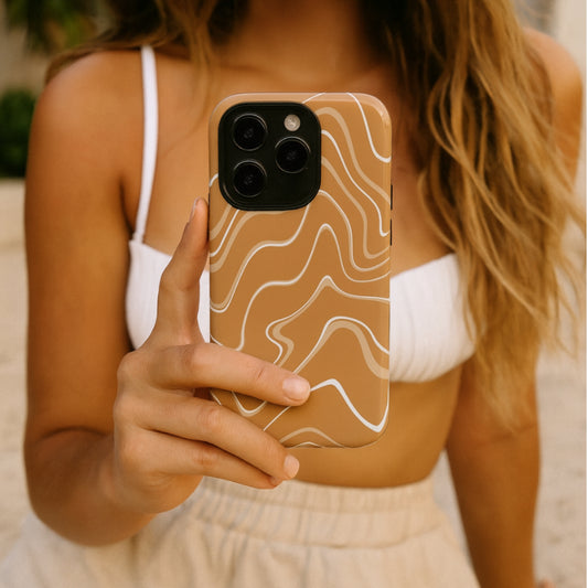 Toffee Twirl - iPhone Flip Case Wallet, Leather Folio Case Phone Case-aesthetic phone case-shockproof phone case-cute phone case-designer phone case-elegant phone case-luxury phone case-phone accessories-fashion accessory