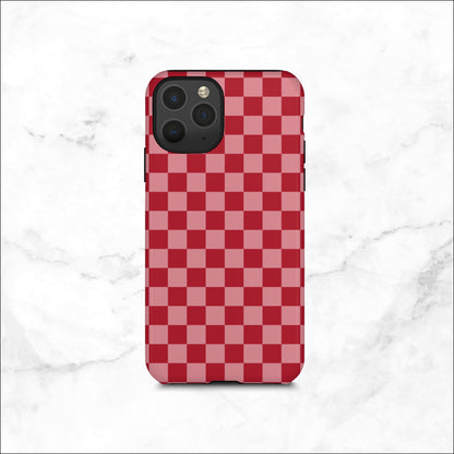 Crimson Check - iPhone Case