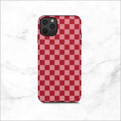 Crimson Check - iPhone Case