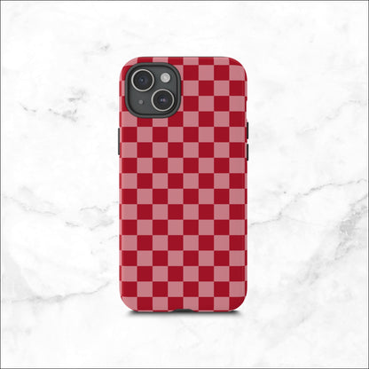 Crimson Check - iPhone Case