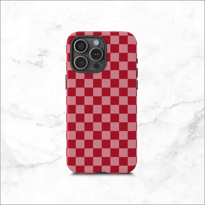 Crimson Check - iPhone Case