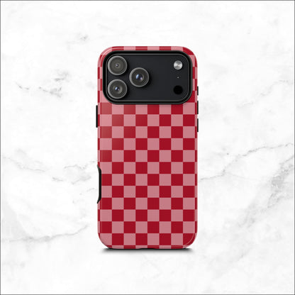 Crimson Check - iPhone Case