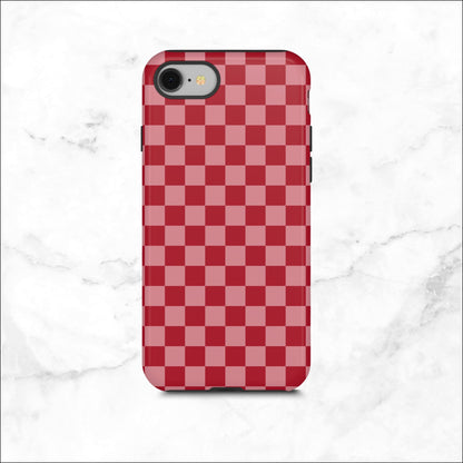 Crimson Check - iPhone Case