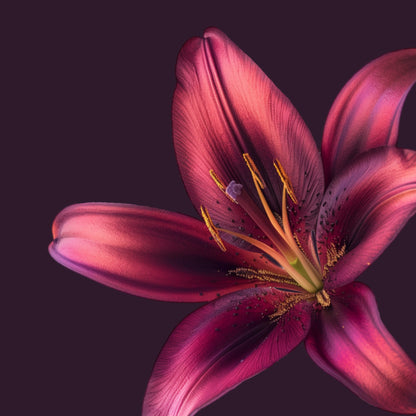 Close-up of a pink flower with a dark purple background